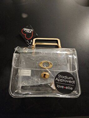 Love, Ellie Madonna Crossbody/Top Handle Clear Stadium Bag Twist Lock NWT